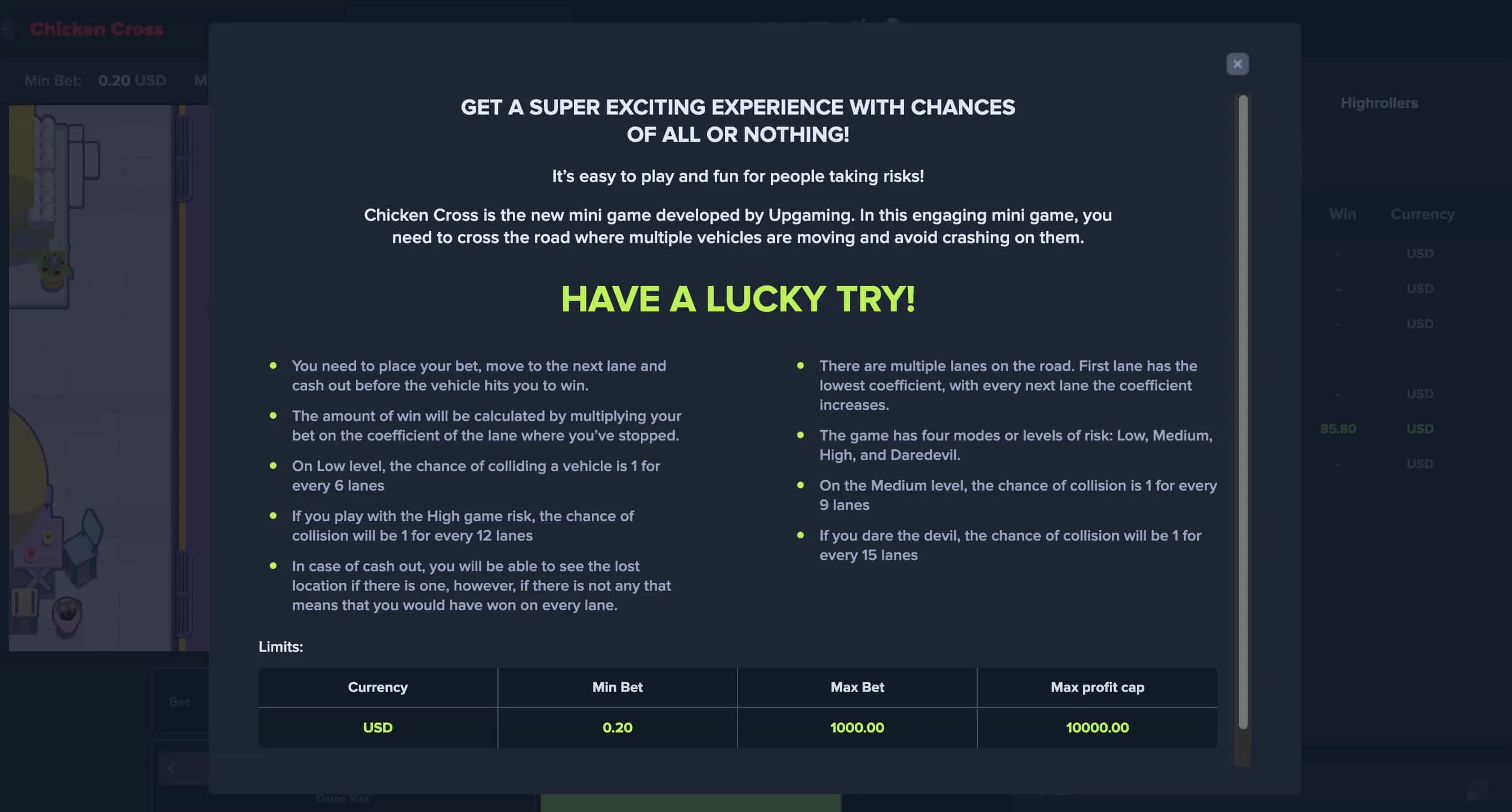 Bezpłatna Wersja Demo Chicken Cross od Upgaming Bezpłatna Wersja Demo Chicken Cross od Upgaming